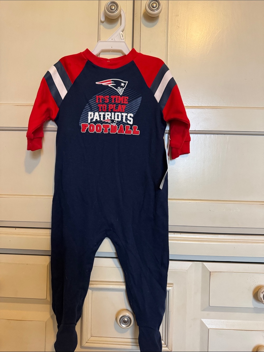 NFL New England Patriots Baby Footie - Navy and Red
